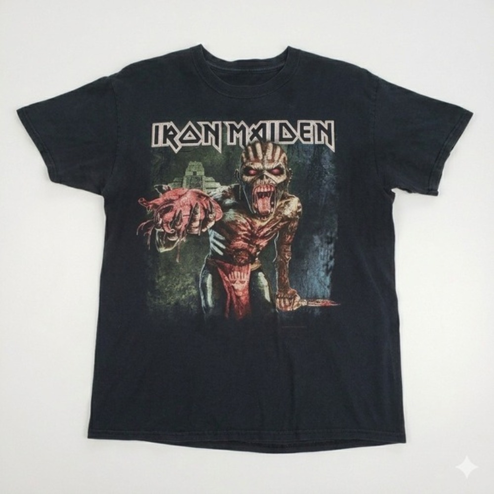 Iron Maiden T-Shirt Mens Medium Black Book of Souls 2016 World Tour Metal Rock